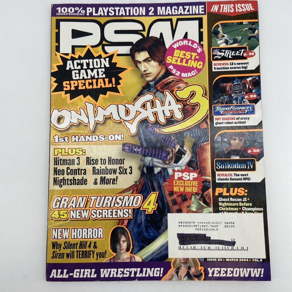 PSM Playstation Magazine Issue 82 Onimusha Gran Turismo Silent Hill MAR 2004